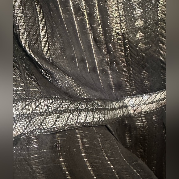 Lela Rose black/metallic silver braided organza halter sheath cocktail dress - 6 - Picture 4 of 11